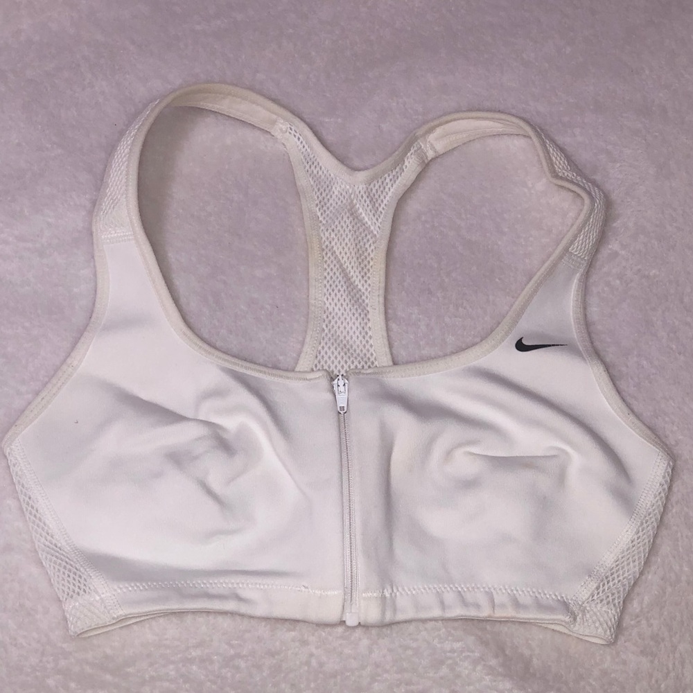 White Nike sports bra